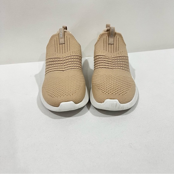 Skechers Ultra Flex Slip-On Sneaker Shoes Size 7.5 Taupe Tan  Stretchy Mesh - Picture 10 of 12